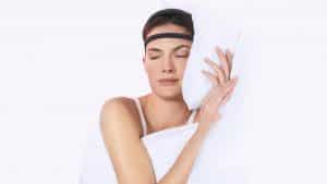 women wearing headband while sleeping
