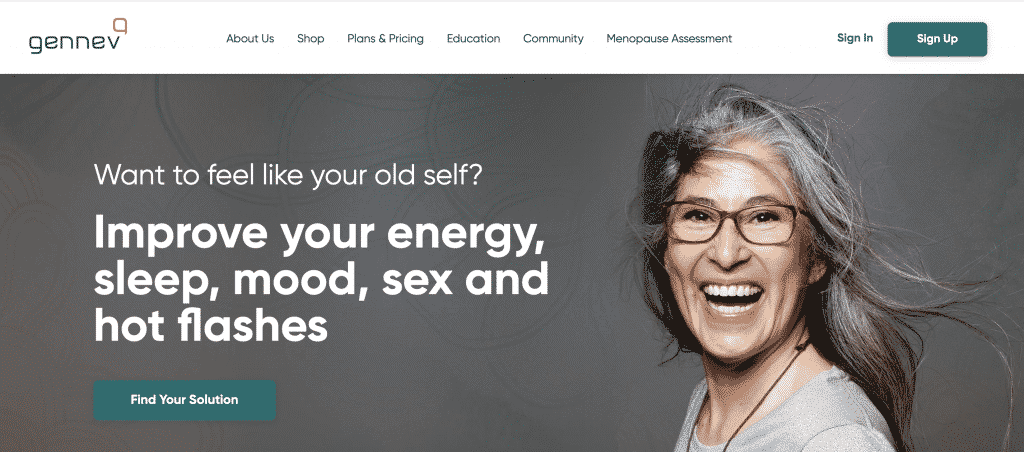 gennev for menopause website