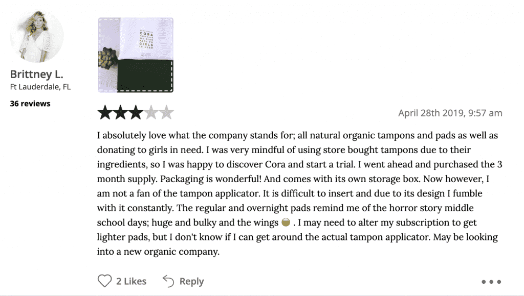 Cora Testimonial