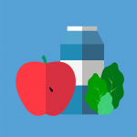 apple milk and leafy vegetable