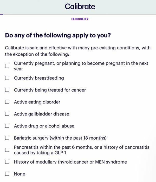 calibrate questionnaire