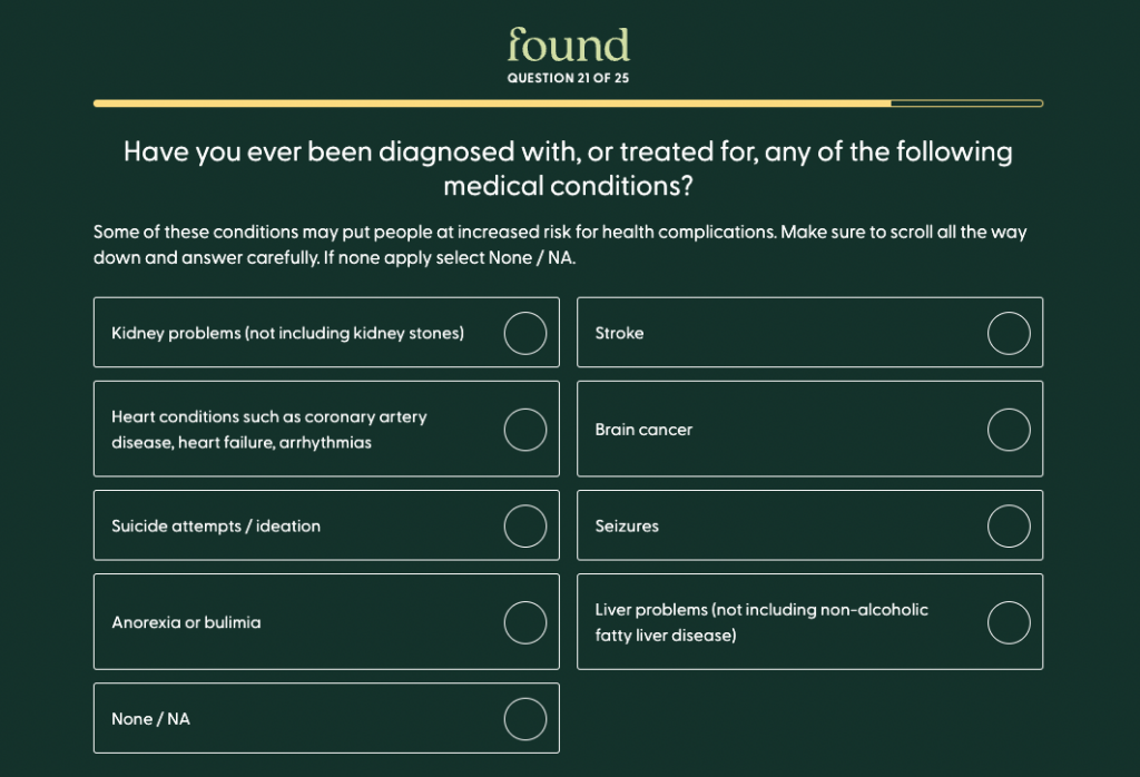 found questionnaire