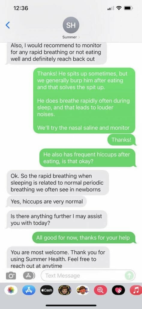 sumer health customer conversation