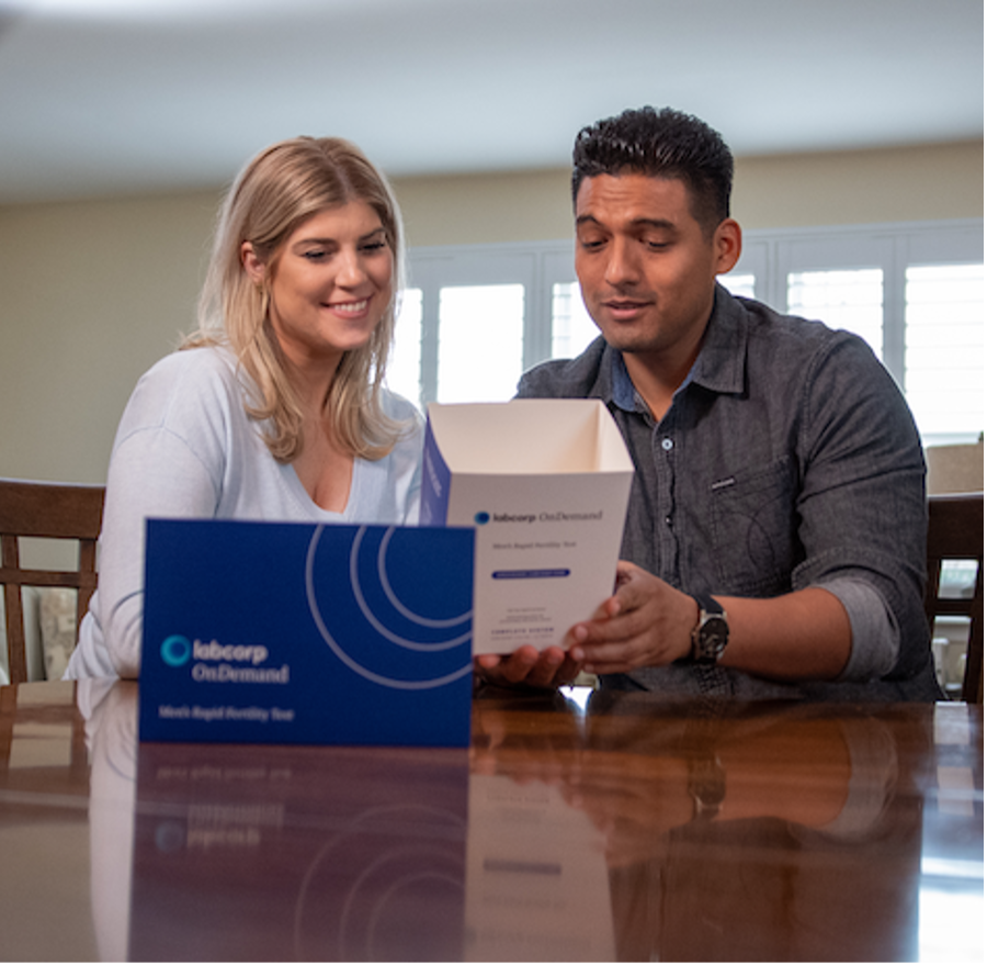 couple with labcorp sperm check kit
