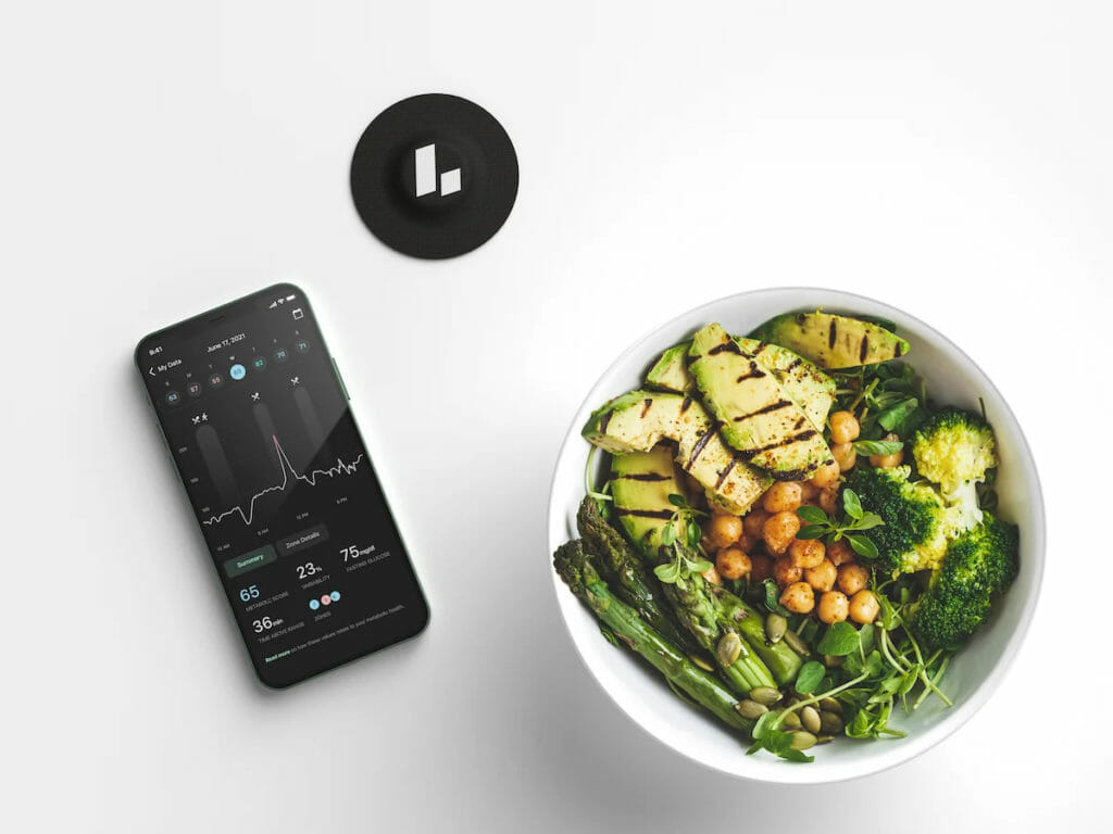 healthy food bowl with tracker on app