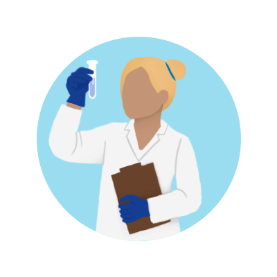 an illustration of a scientist woman