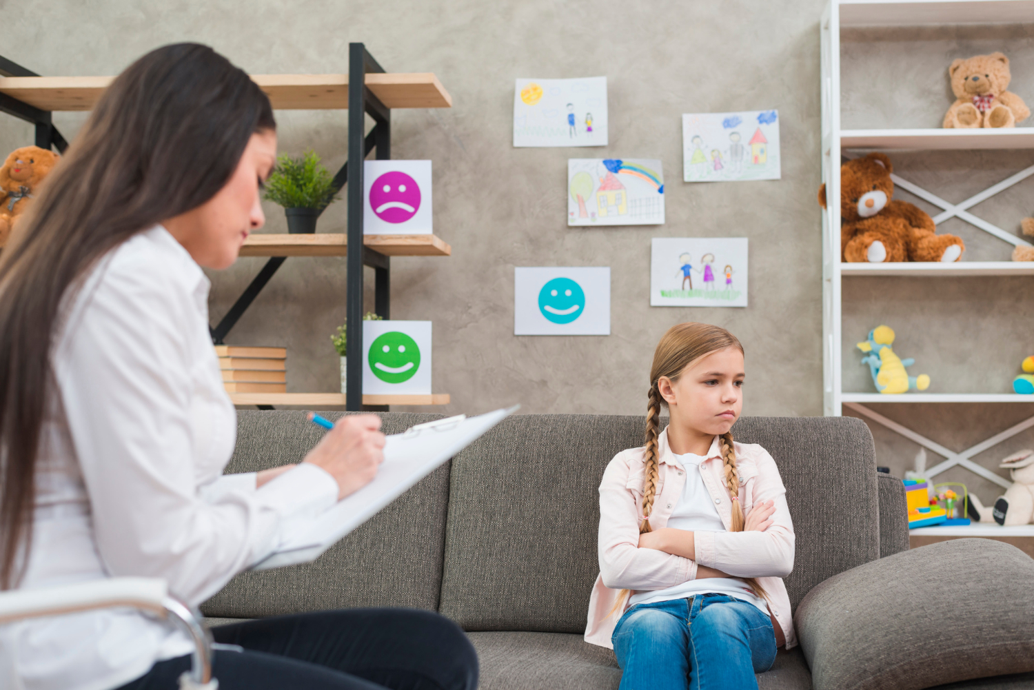 adhd therapist with little girl